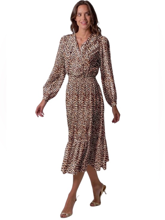 Tucker Dresses & Skirts - NWT TUCKER Women’s Silk Juliette Dress in Cinnamon Spots size XL